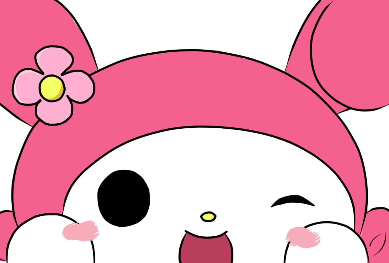 Get The Vibes Of Cute Happiness With The My Melody Laptop! Wallpaper