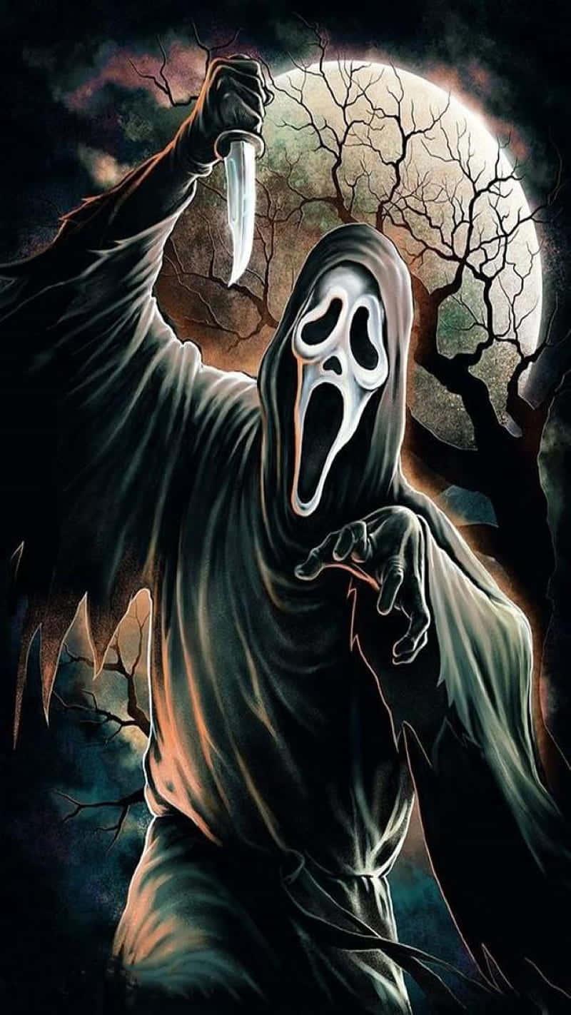 Ghostface Knife Raised Artwork Wallpaper