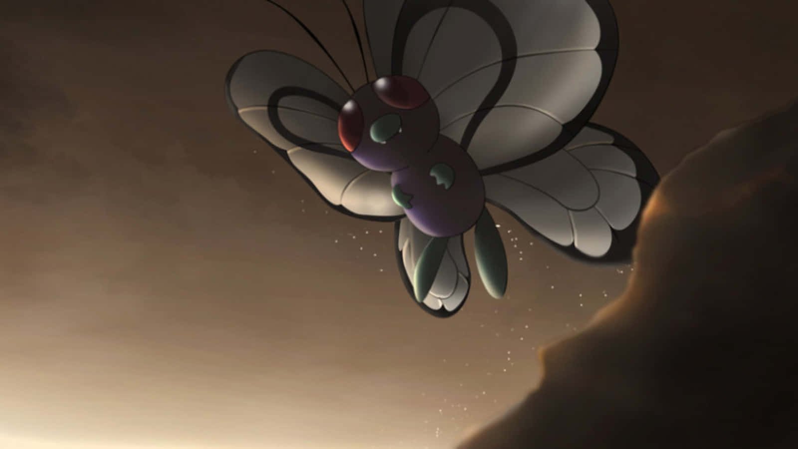 Giant Butterfree 3d Dark Wallpaper