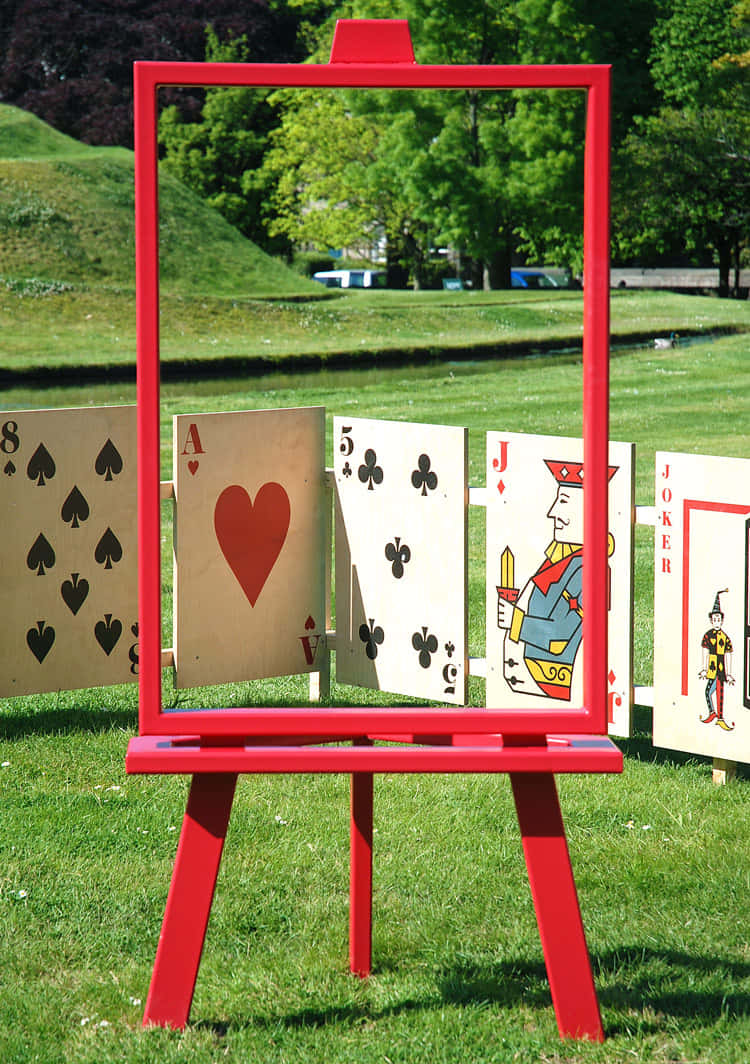 Giant Playing Cards Art Installation Wallpaper