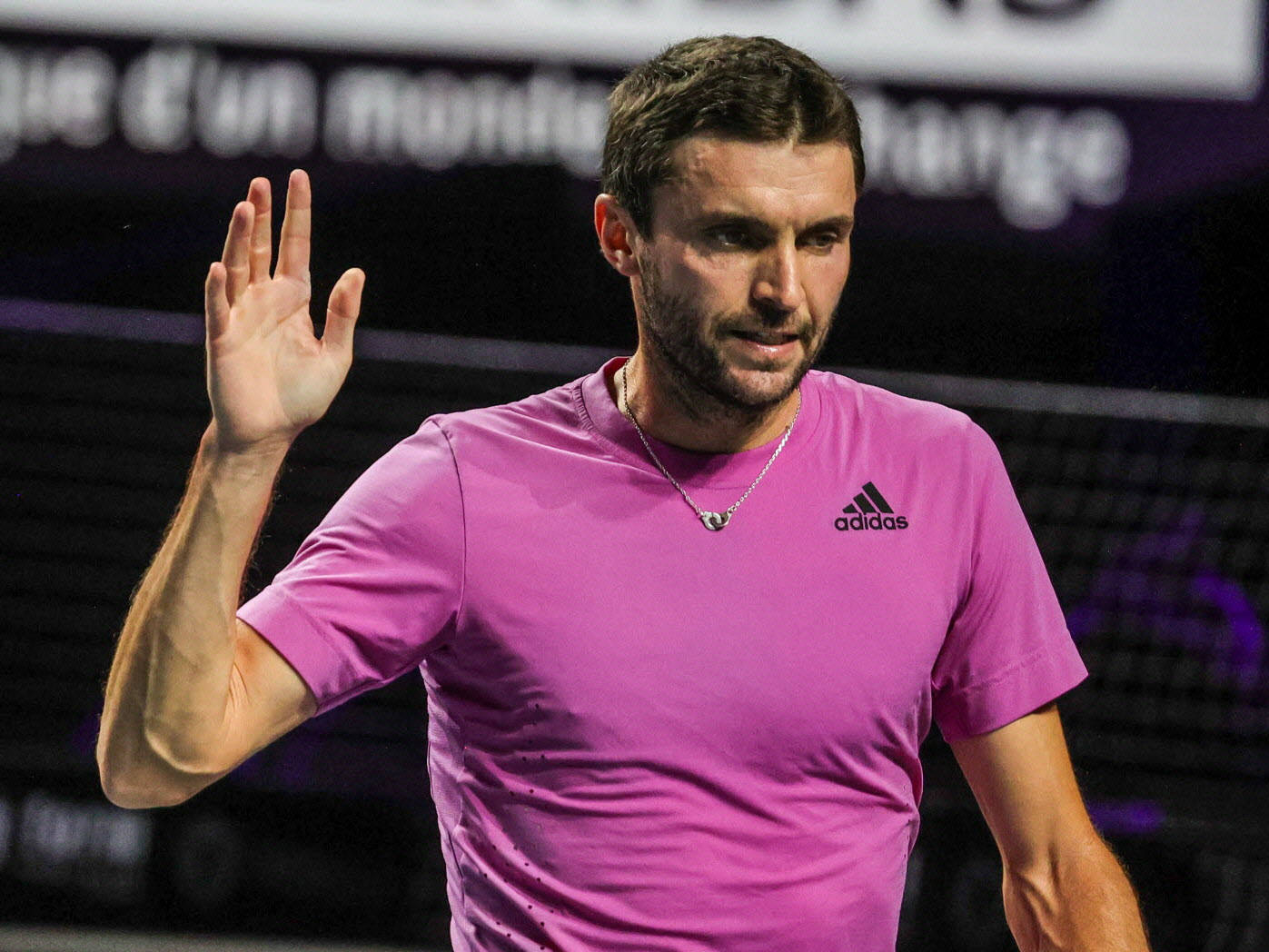 Gilles Simon Waving At Paris Masters Wallpaper