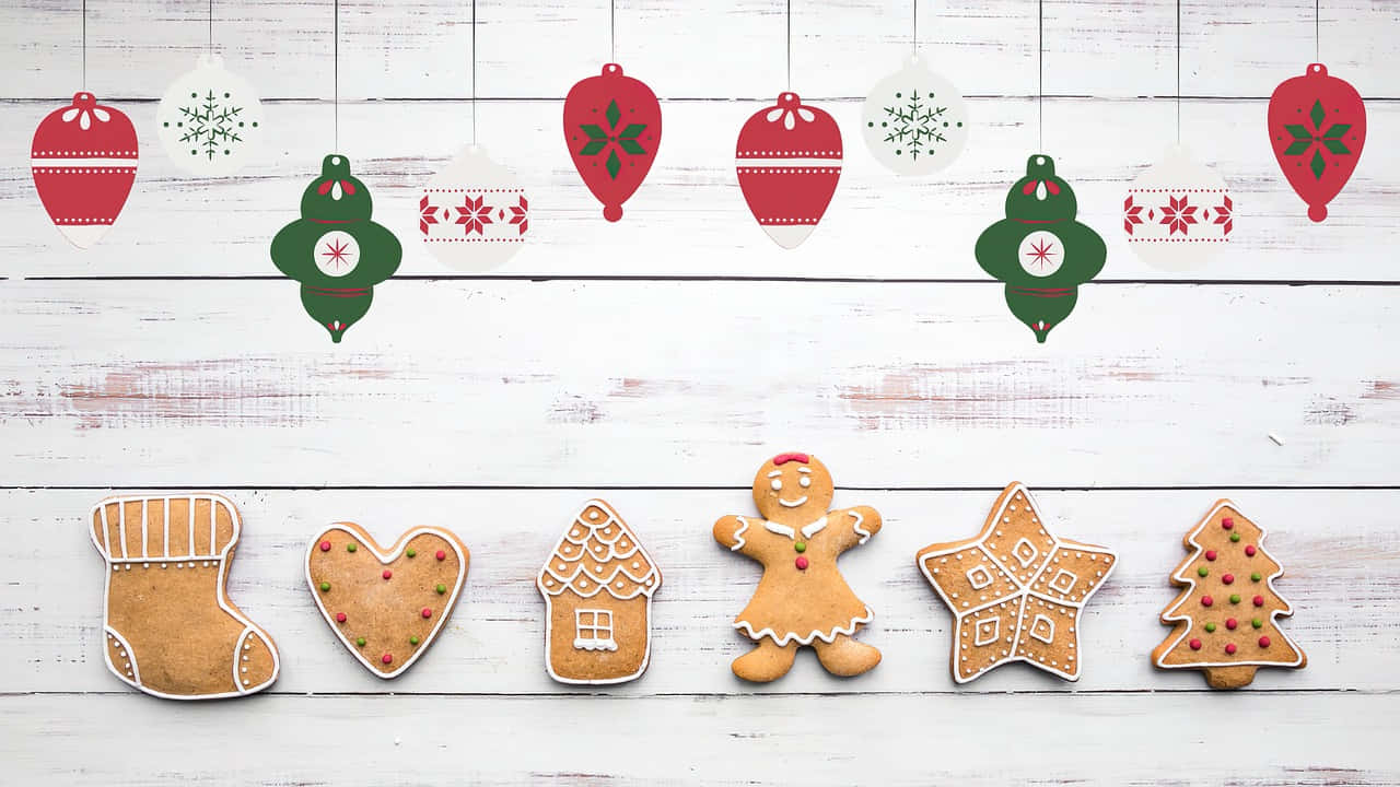 Gingerbread Cookies Holiday Decoration Wallpaper