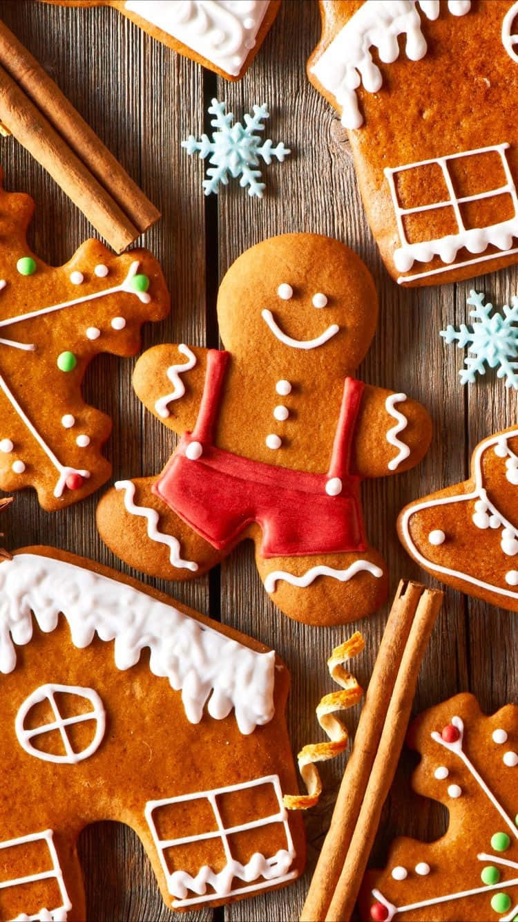 Gingerbread Cookies Holiday Decorations Wallpaper