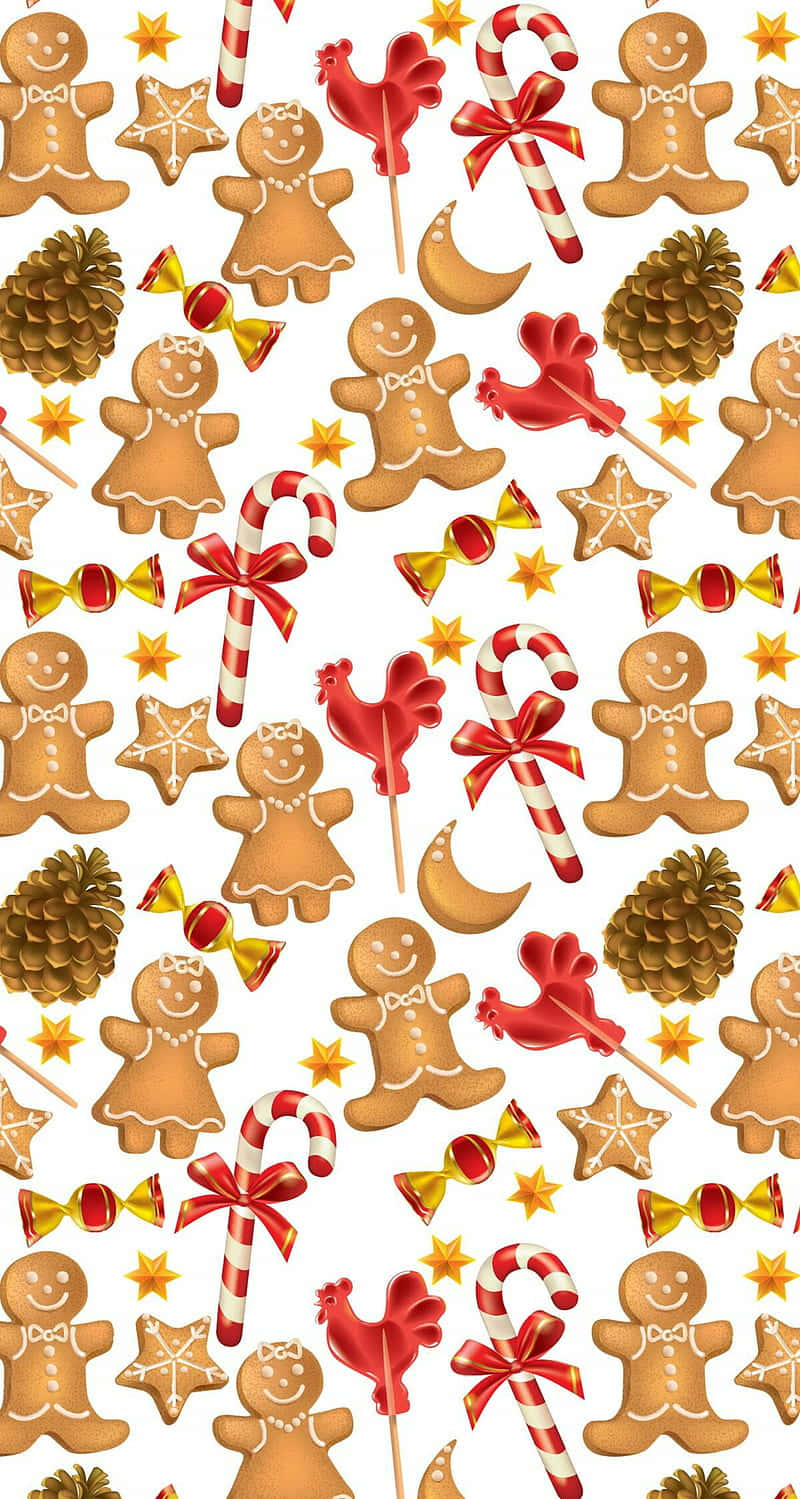 Gingerbread Holiday Pattern.jpg Wallpaper