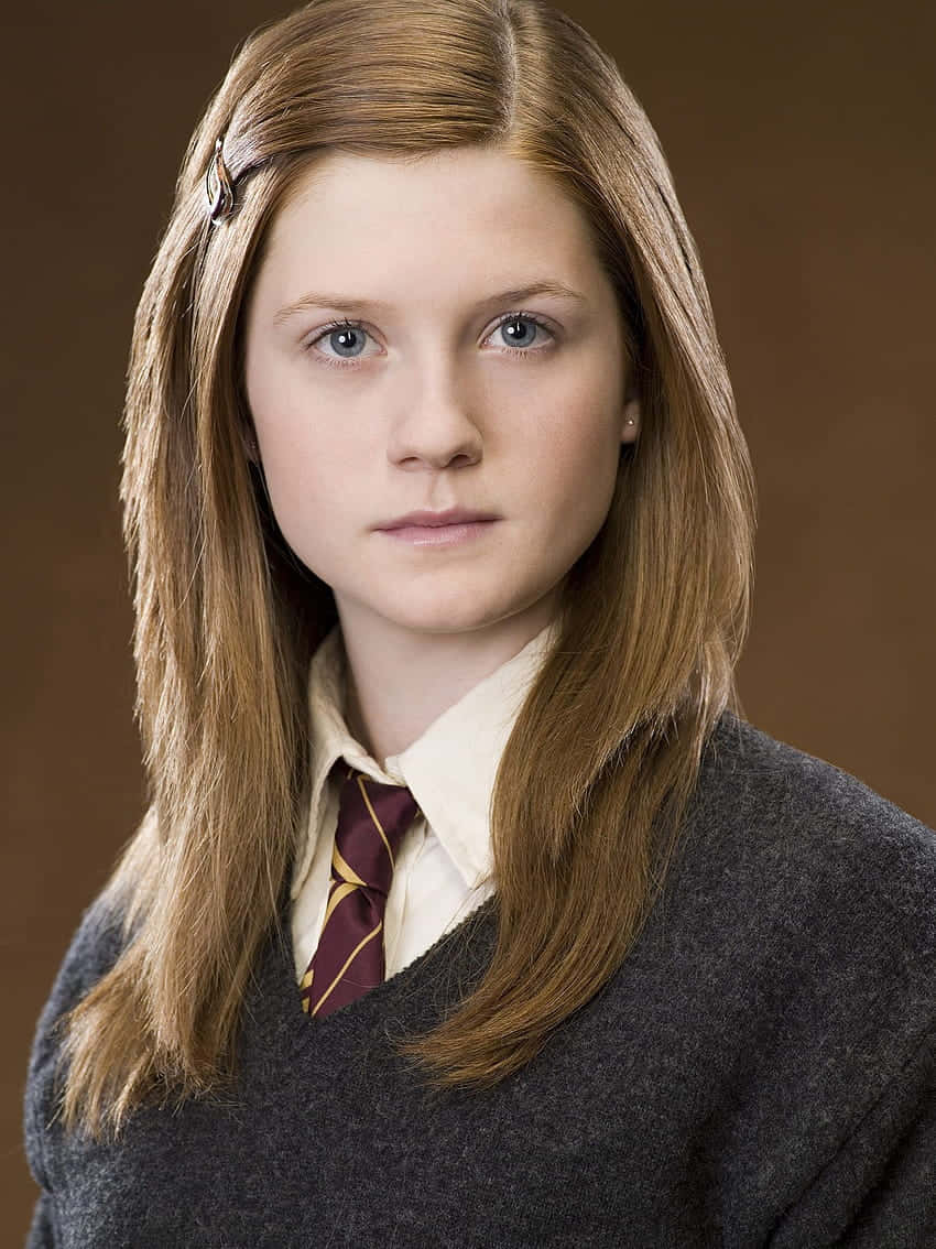 Ginny Weasley Smiling At Hogwarts Wallpaper