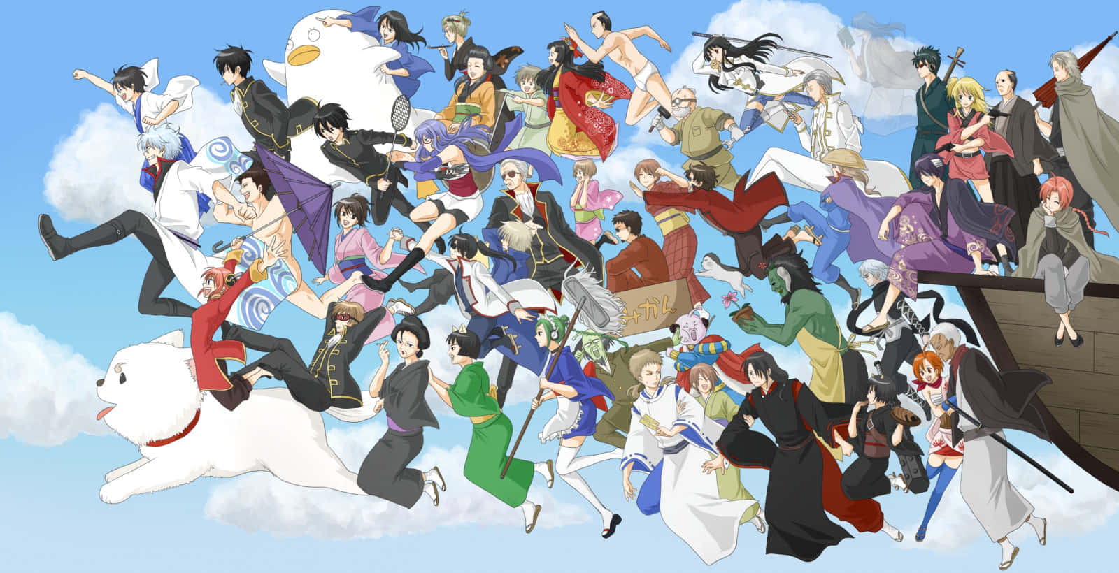 Gintama Characters Sky Adventure Wallpaper