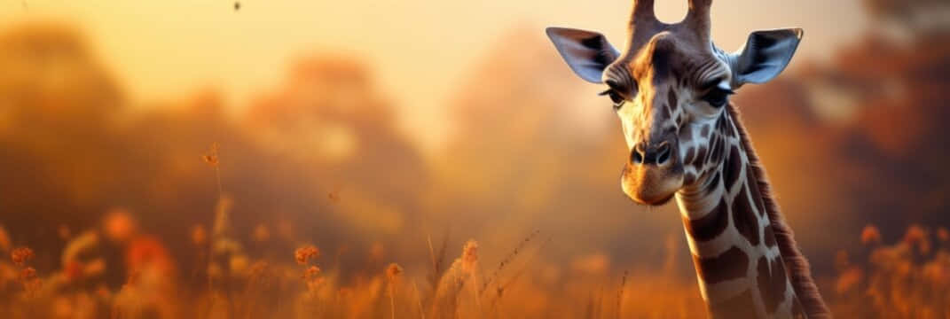 Giraffein Golden Sunset Wallpaper