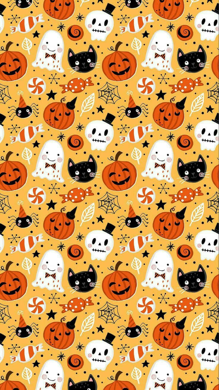 Girly_ Cute_ Halloween_ Pattern Wallpaper