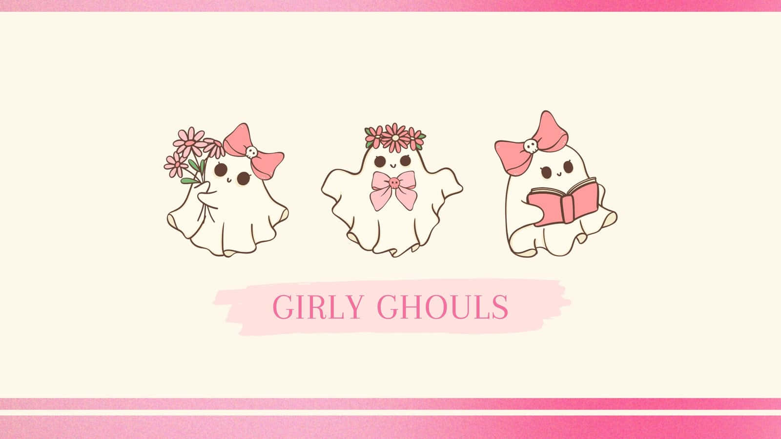 Girly_ Ghouls_ Halloween_ Illustration Wallpaper