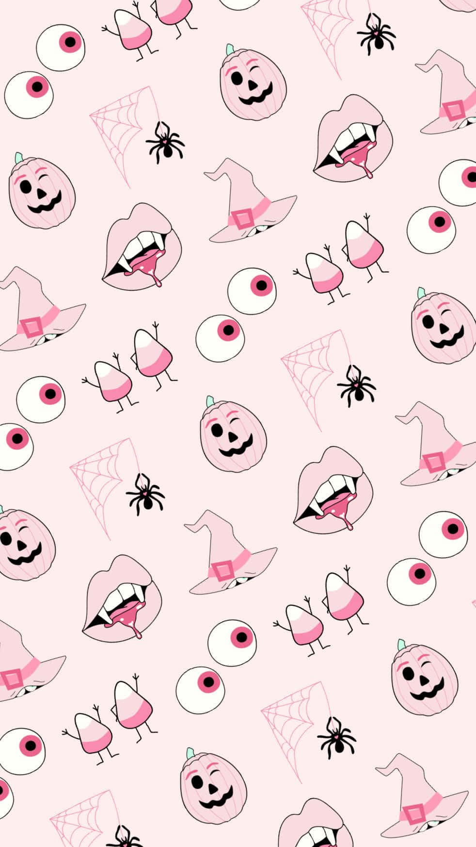 Girly Halloween Pattern Wallpaper