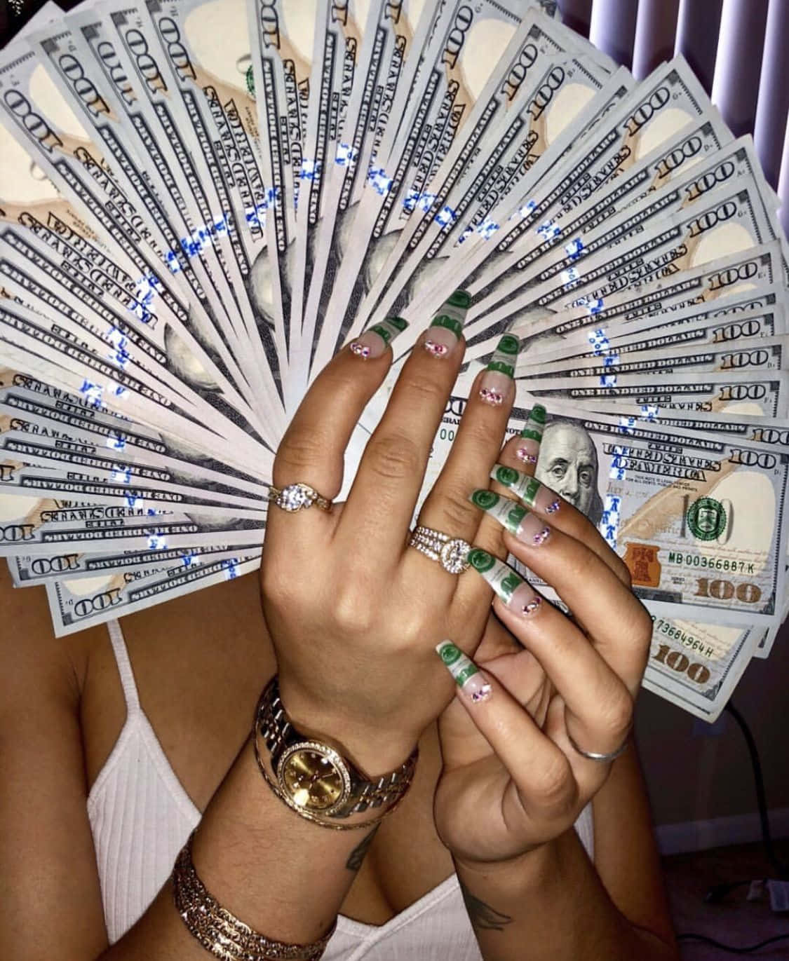 Girly Money Dollar Nails Wallpaper