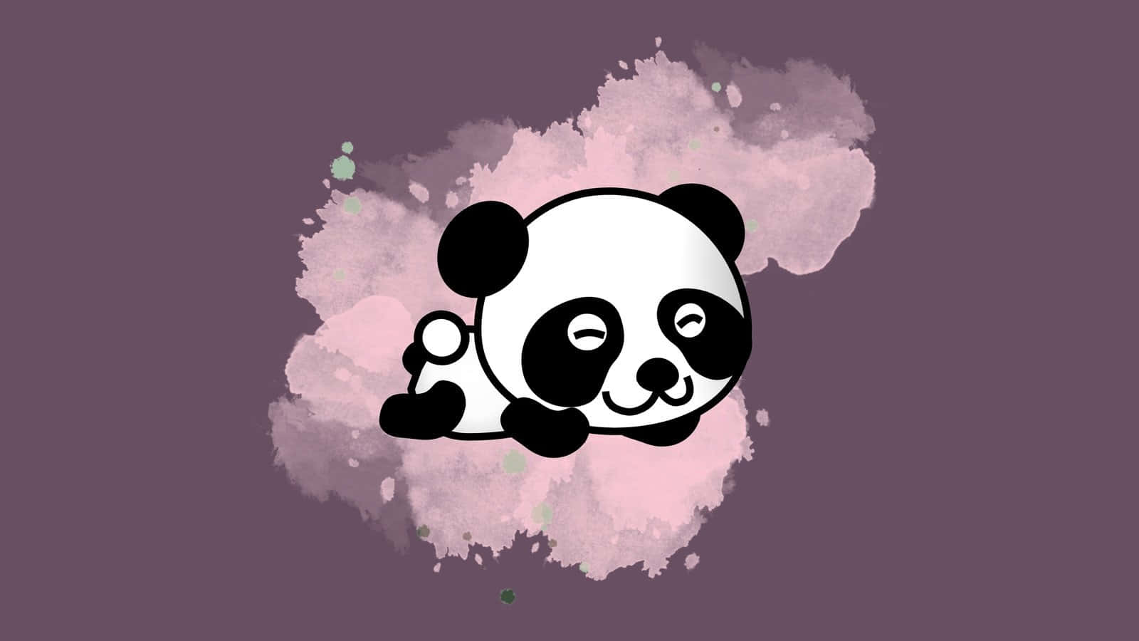 Girly Panda Happy Closed Eyes Wallpaper