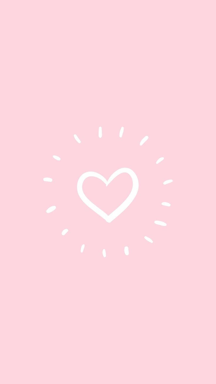 Girly Phone Glowing Heart Wallpaper