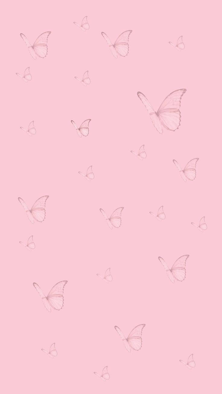 Girly Phone Pink Butterflies Wallpaper