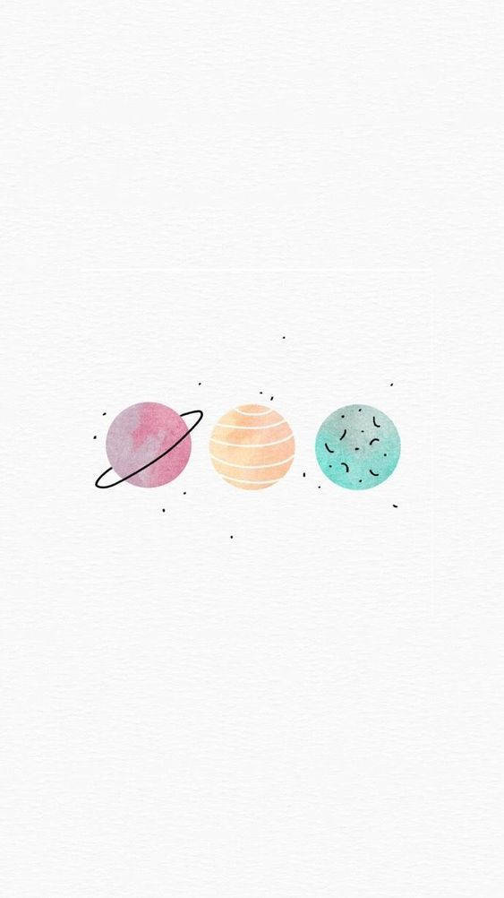 Girly Phone Planets Wallpaper