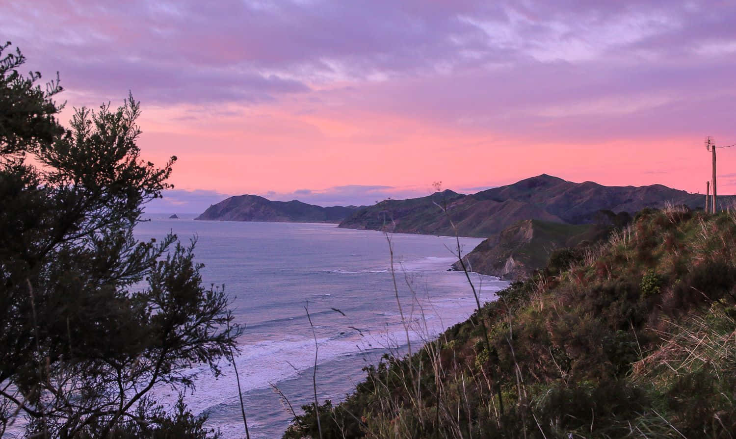 Gisborne Coastline Sunset New Zealand Wallpaper