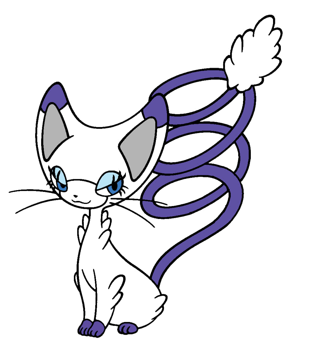 Glameow White Color Wallpaper