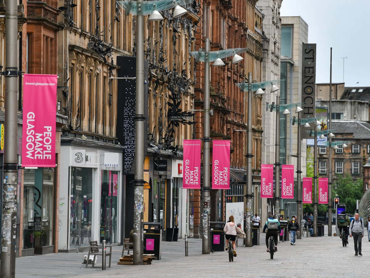 Glasgow City Centre Buchanan Street Wallpaper