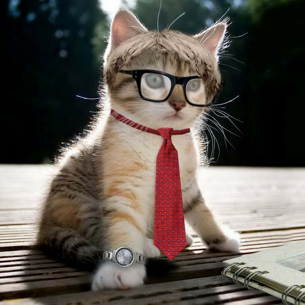 Glasses Cute Cat Pfp Wallpaper