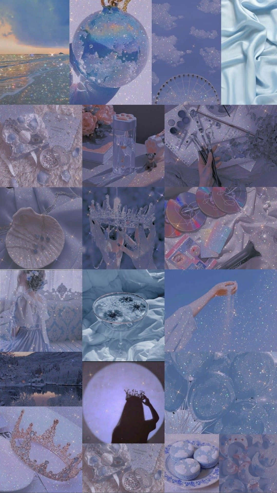 Glaucous Aesthetic Collage Wallpaper