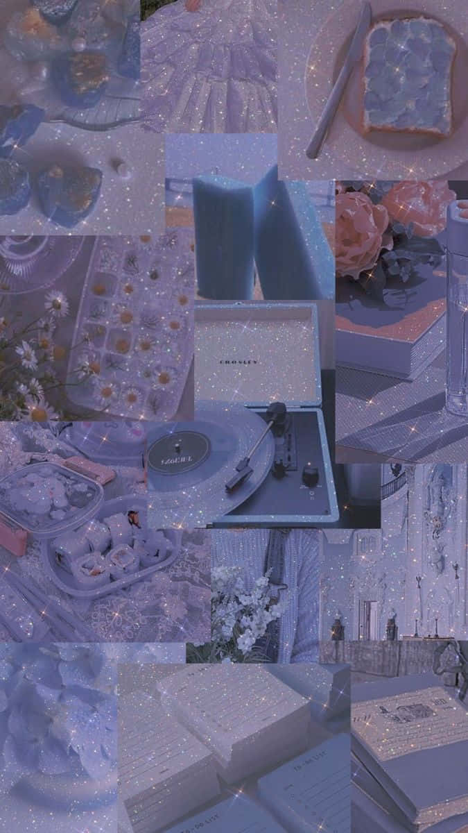 Glaucous Aesthetic Collage Wallpaper