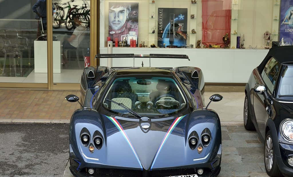 Gleaming Pagani Zonda Tricolore On Display Wallpaper