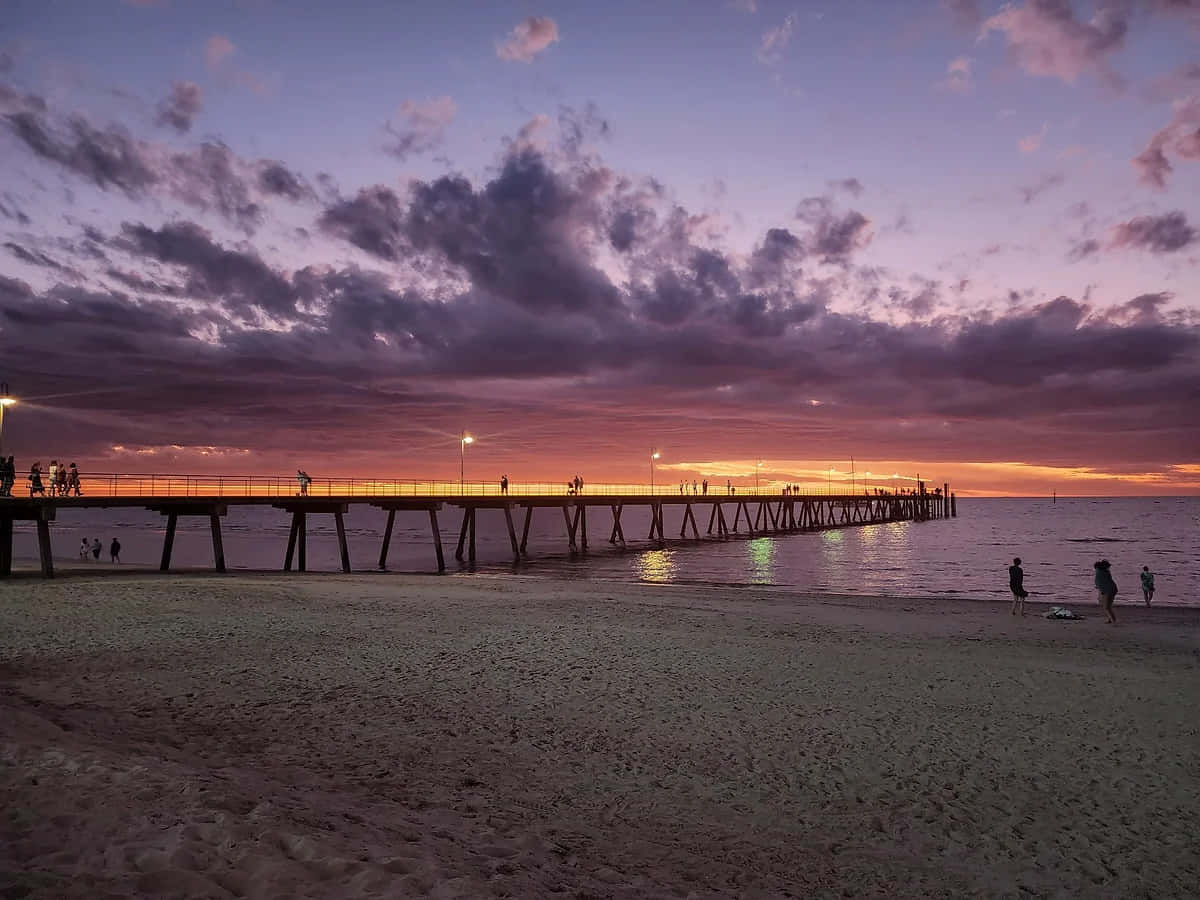 Glenelg Beach Sunset Pier Wallpaper