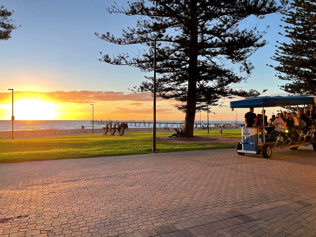 Glenelg Beach Sunset Scenery Wallpaper