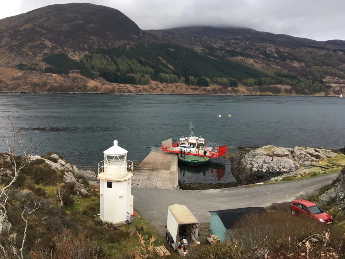 Glenelg Ferryand Lighthouse Scotland Wallpaper