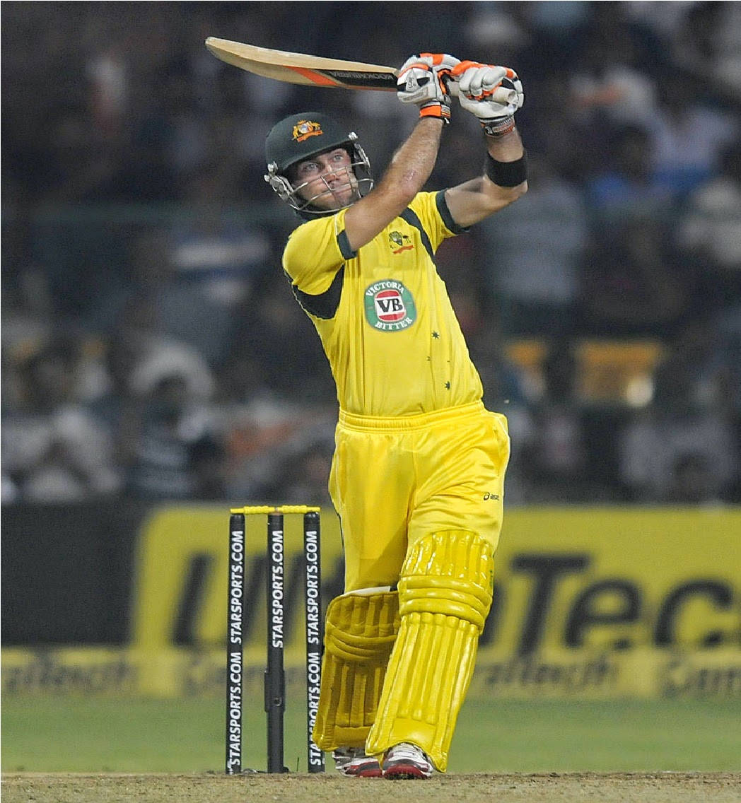 Glenn Maxwell Strong Cricket Batting Wallpaper