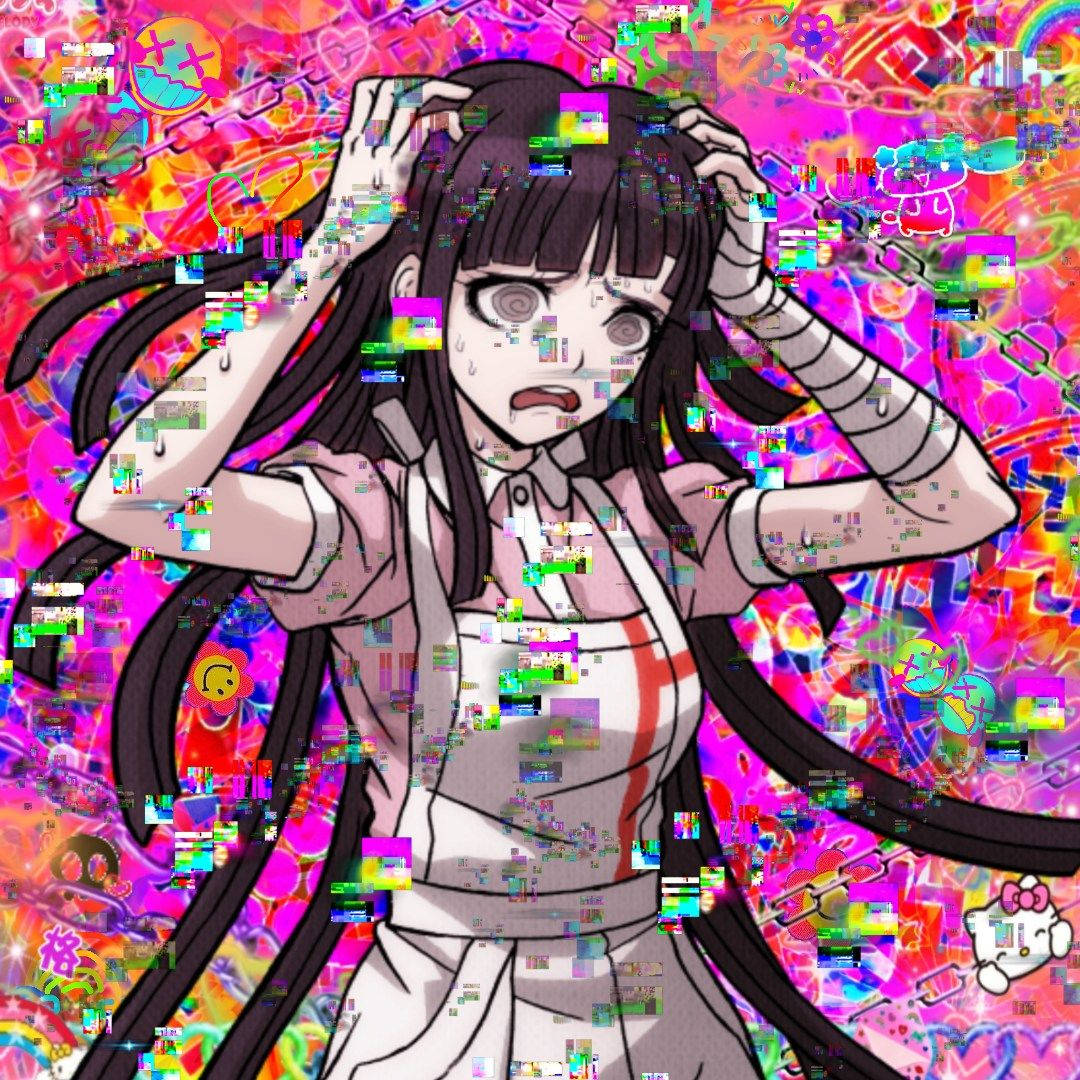 Glitchcore Mikan Tsumiki Wallpaper