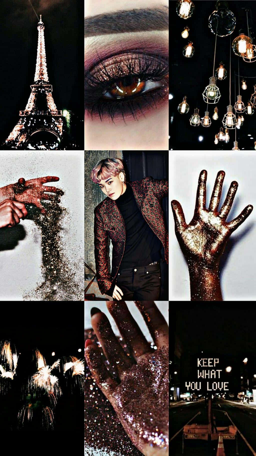 Glitter_ Aesthetic_ Collage Wallpaper