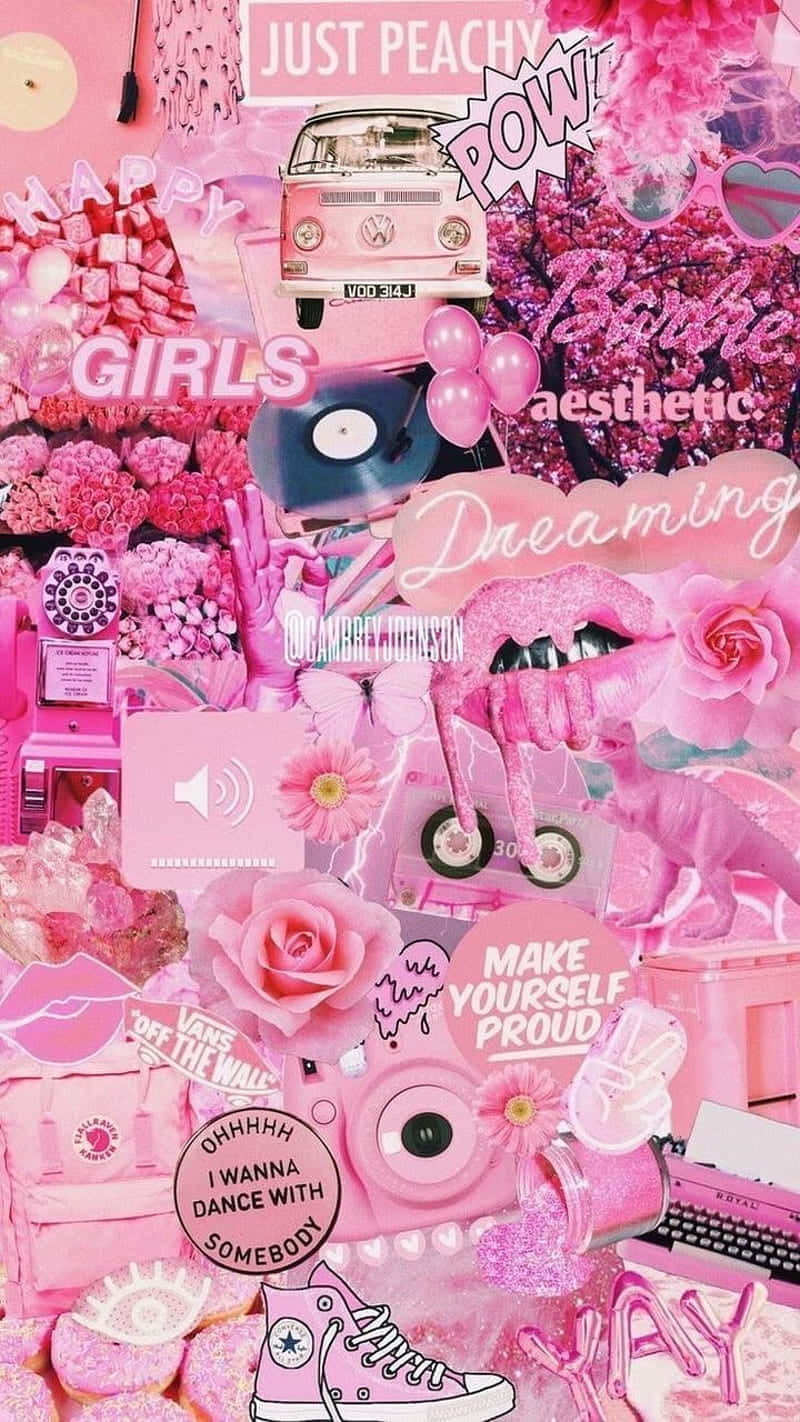 Glitter Barbie Aesthetic Collage Wallpaper