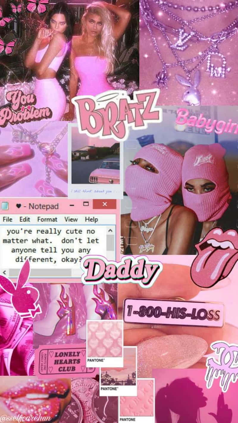 Glitter Barbie Aesthetic Collage Wallpaper