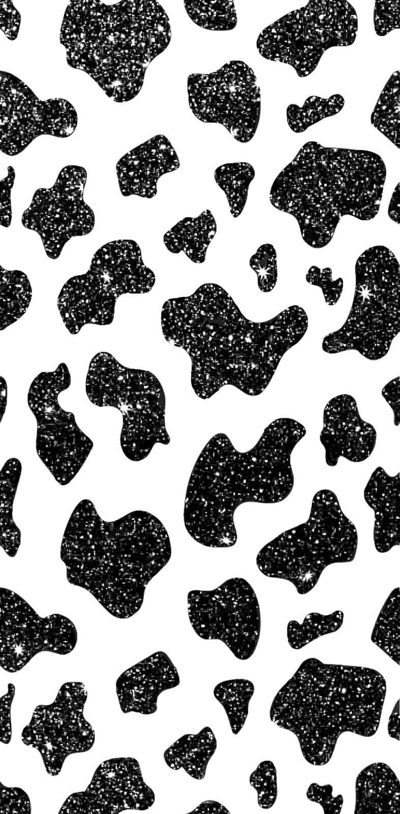 Glitter Cow Print Pattern Wallpaper