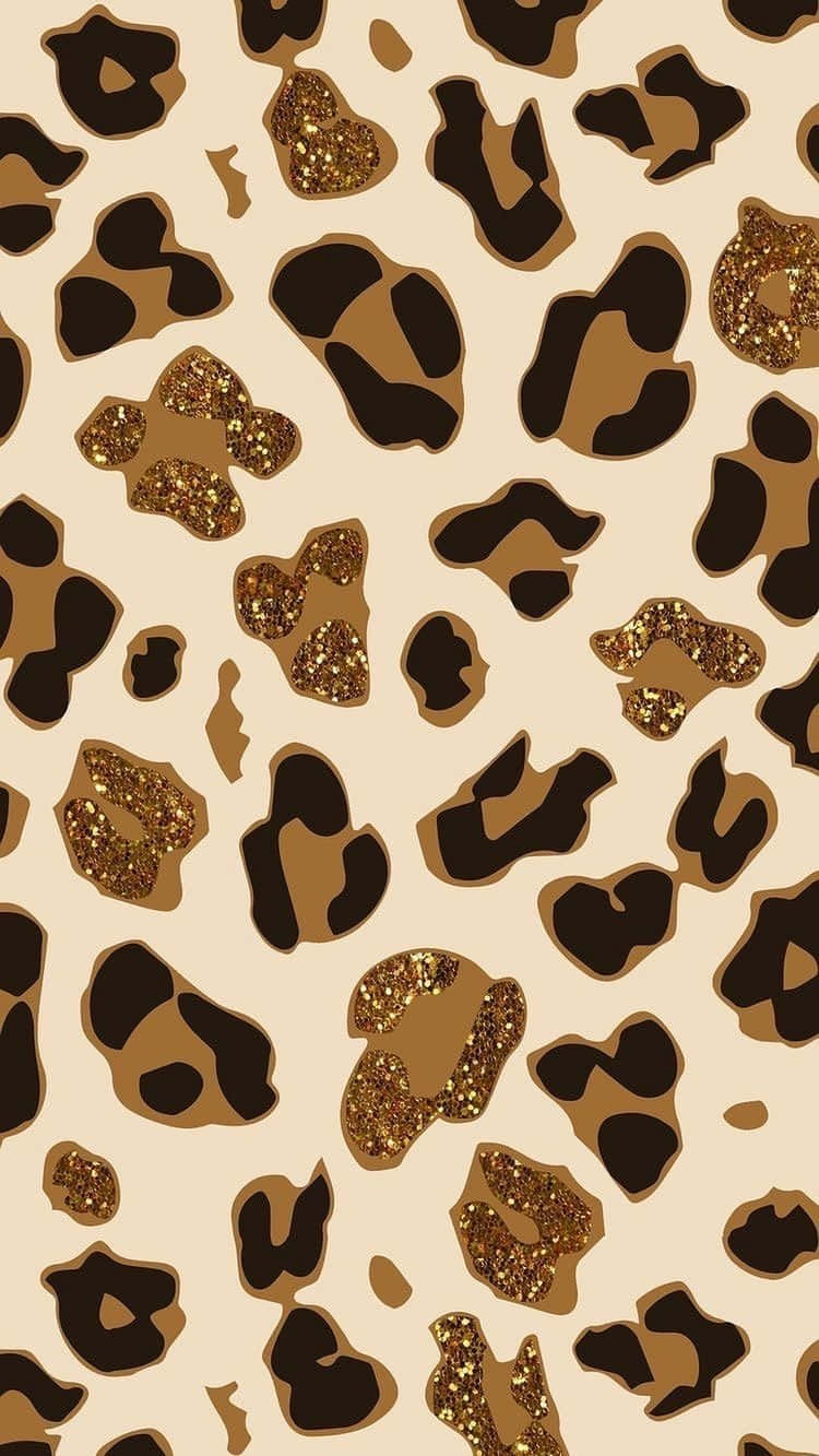 Glittery Cheetah Print Pattern Wallpaper