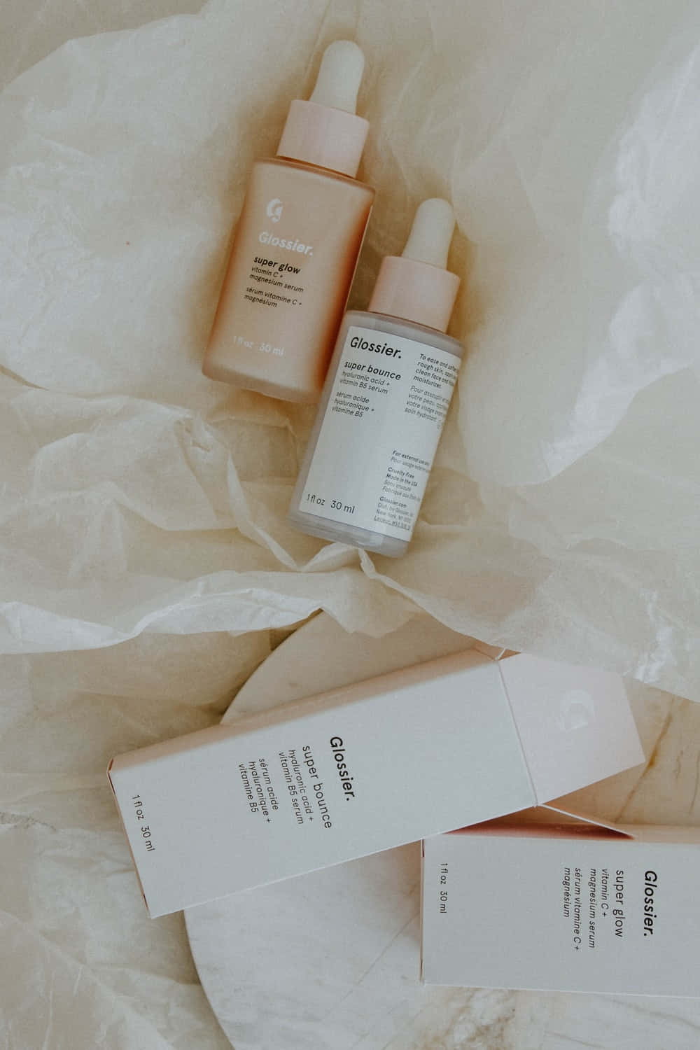 Glossier Skincare Products Aesthetic Wallpaper