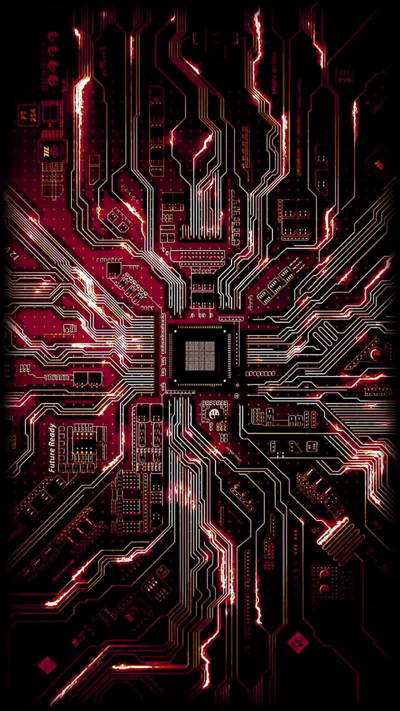 Glowing Circuit Board Abstract Wallpaper