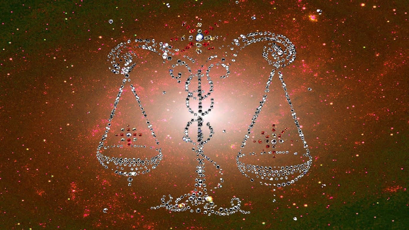 Glowing Cute Libra Zodiac Scale Symbol Wallpaper