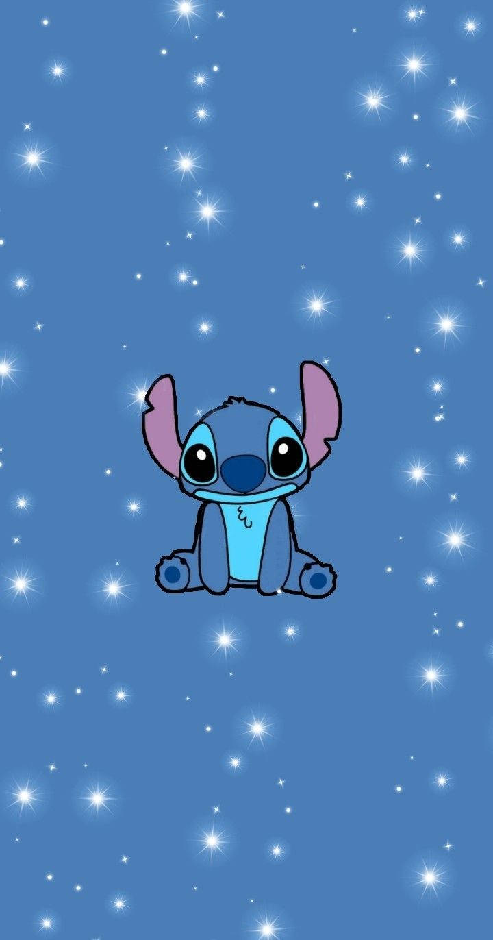 Glowing Cute Stitch Wallpaper