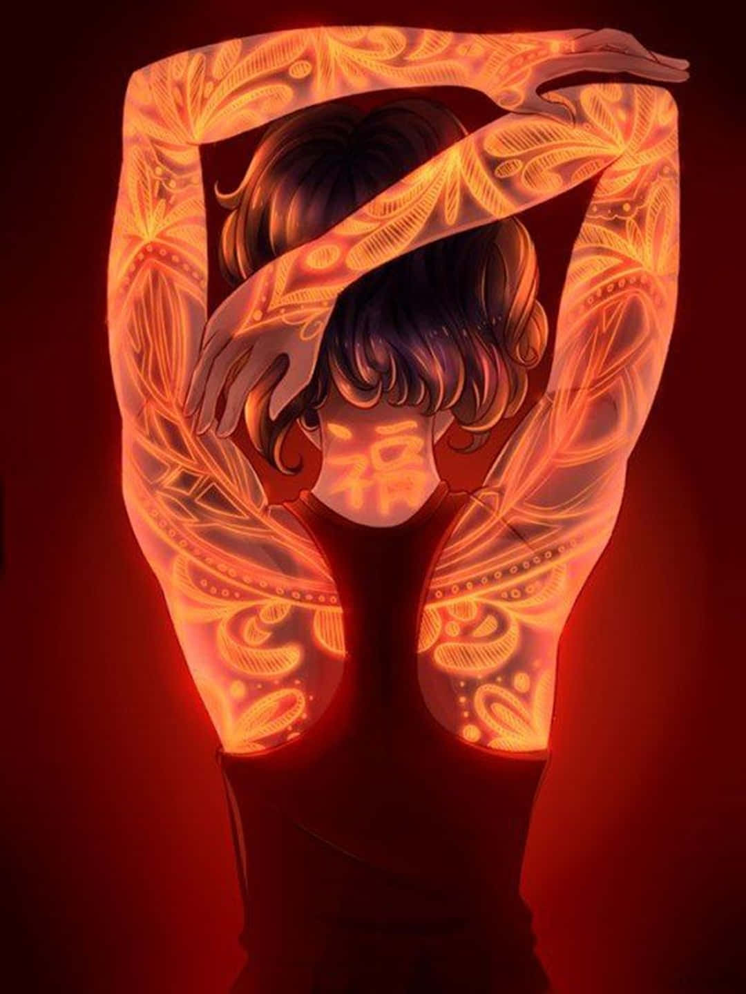 Glowing Fantasy Art Tattoo Wallpaper