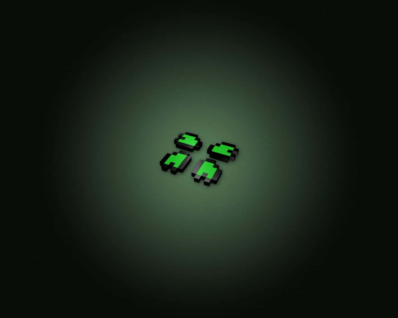 Glowing Green Creeper Faces Wallpaper