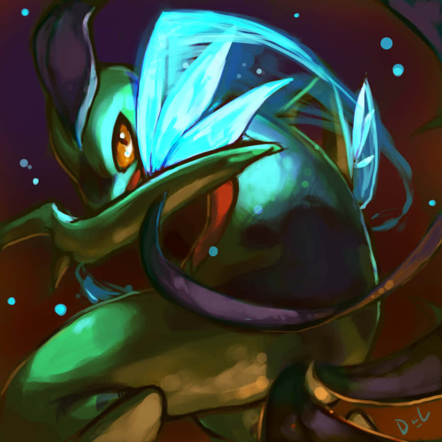 Glowing Grovyle Wallpaper