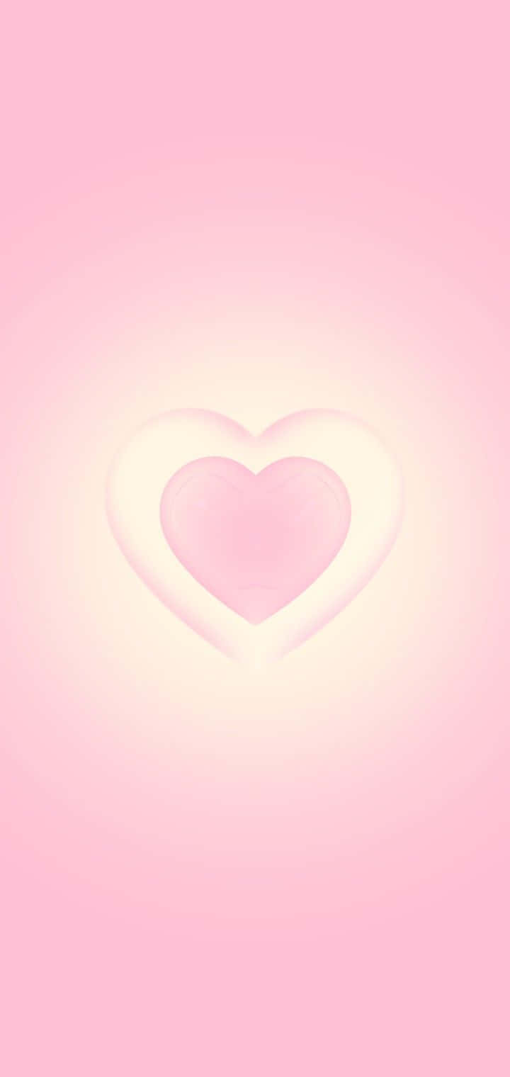 Glowing Heart Aura Pink Background Wallpaper