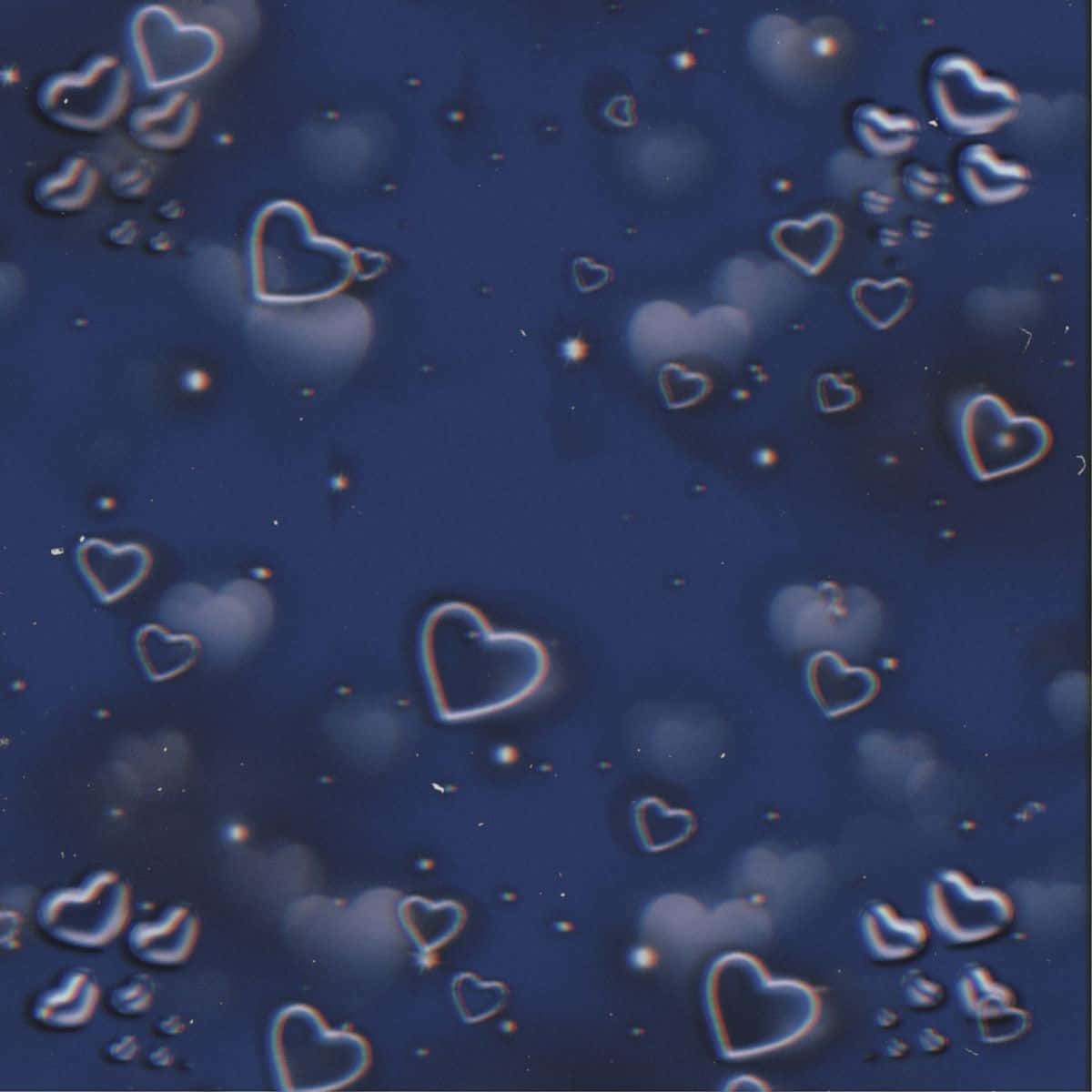 Glowing Hearts Night Sky Wallpaper