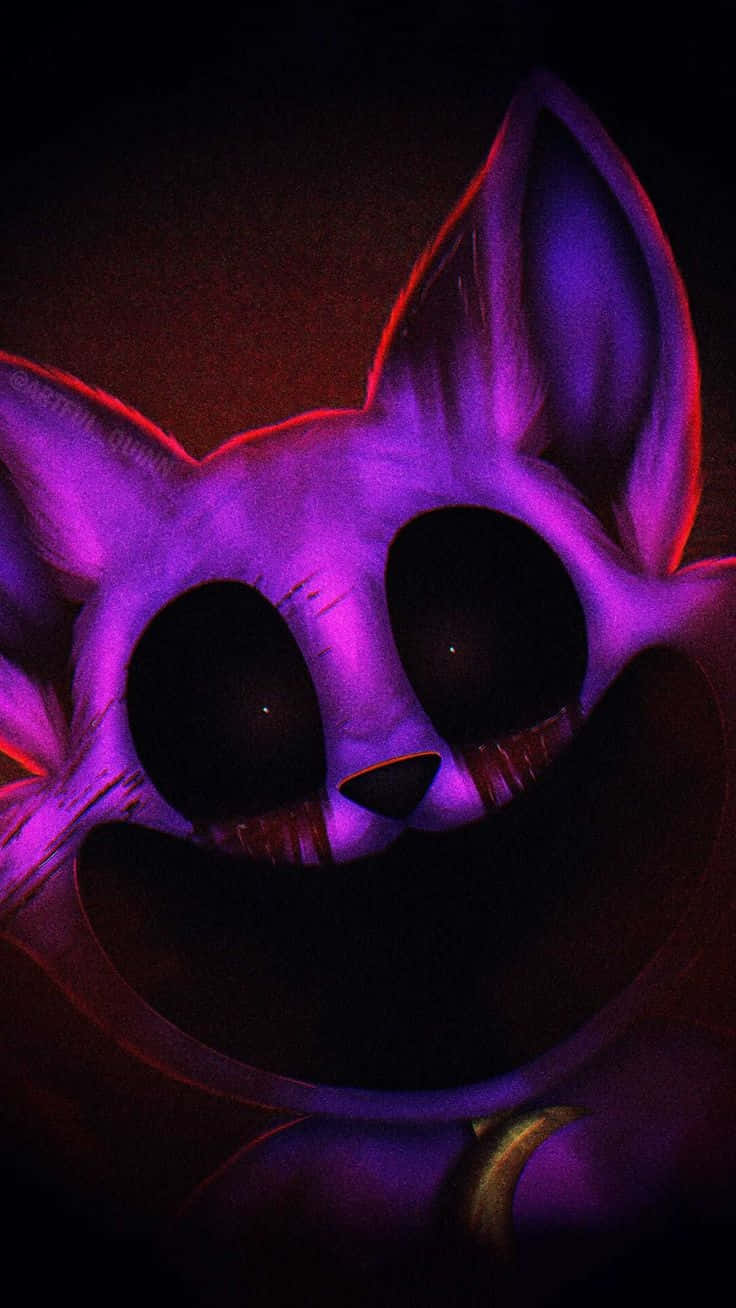 Glowing Purple Cat Mask Wallpaper