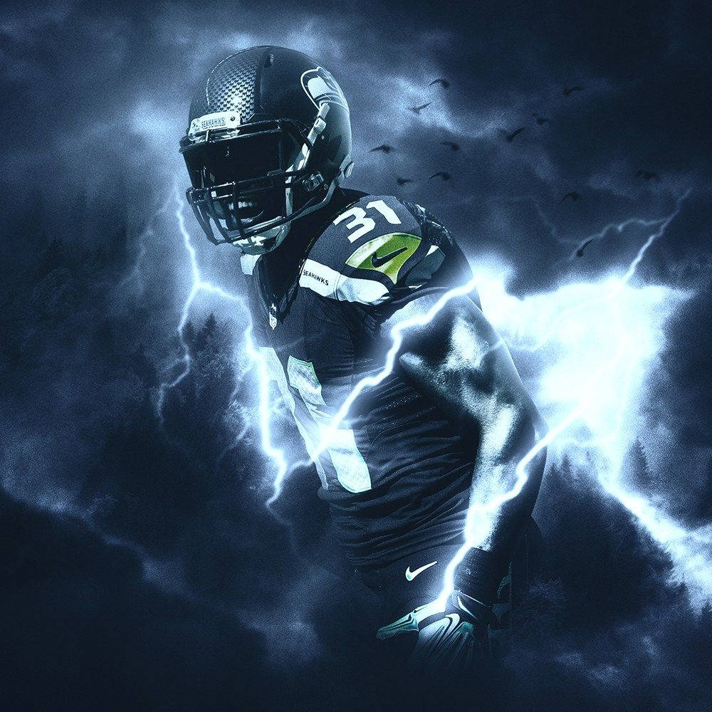 Glowing Seahawks Player Wallpaper