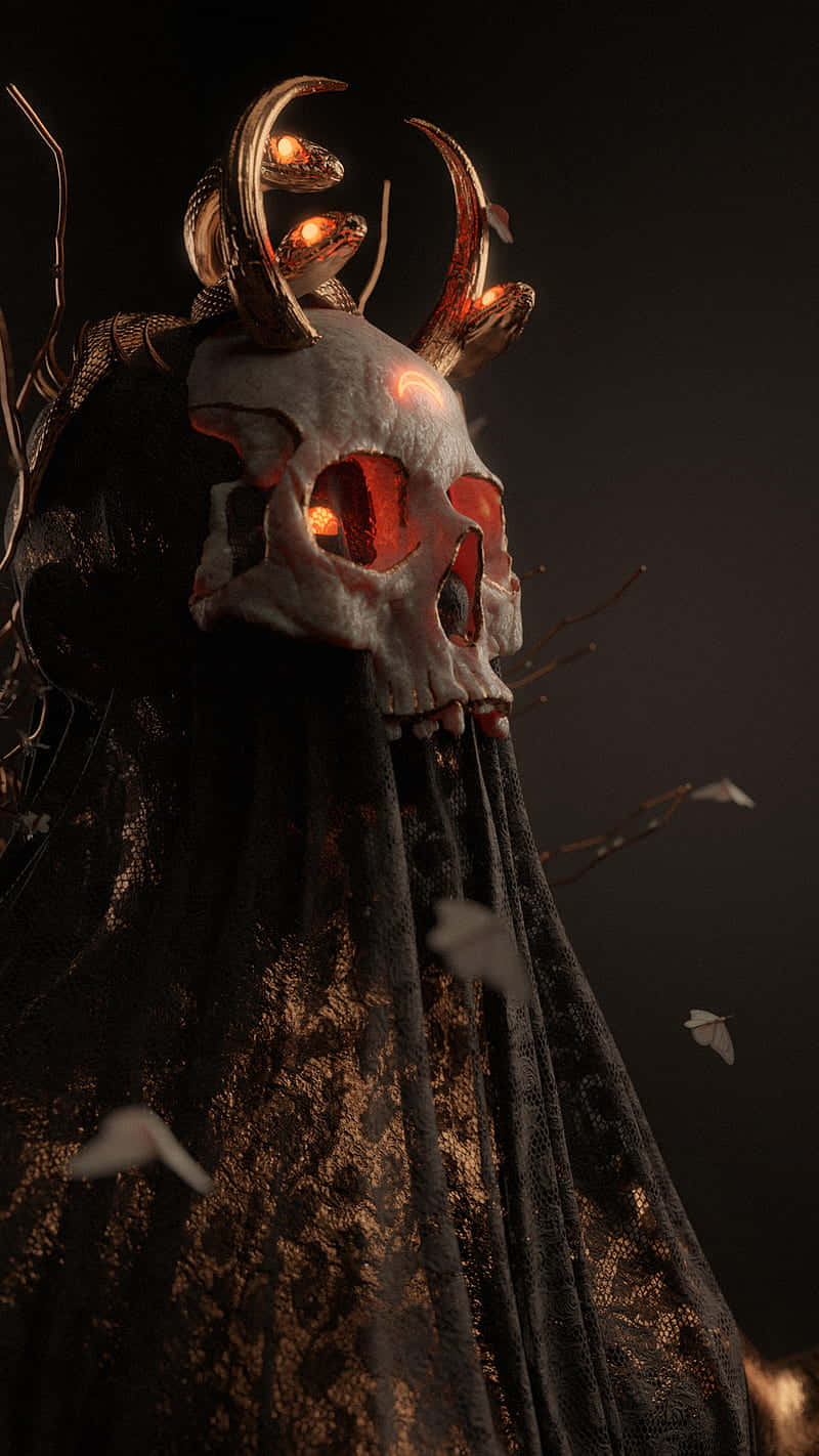 Glowing_ Skull_ Fantasy_ Figure Wallpaper