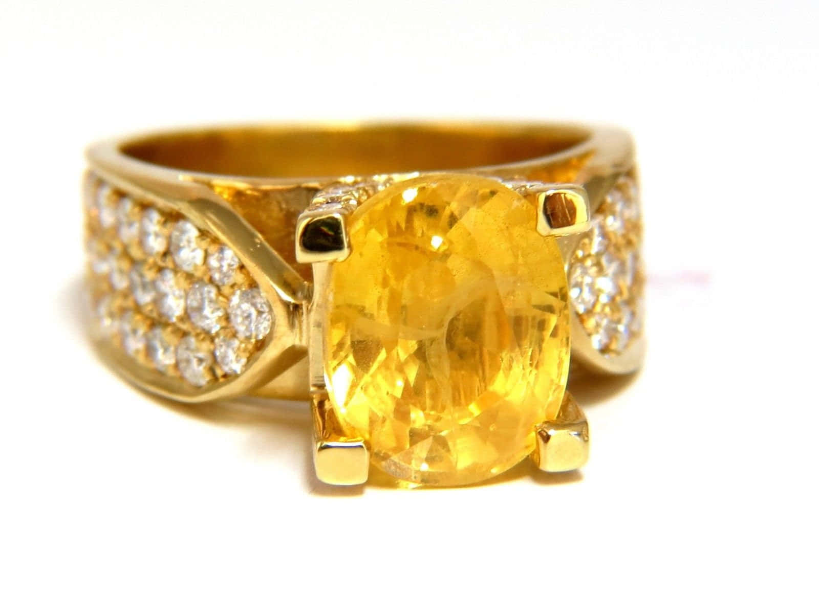 Glowing Yellow Sapphire Gemstone Wallpaper