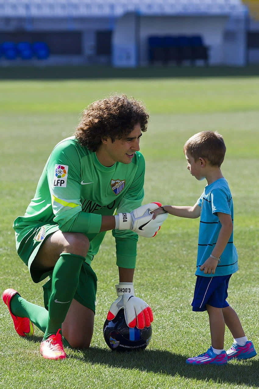 Goalkeeper Meeting Young Fan Wallpaper